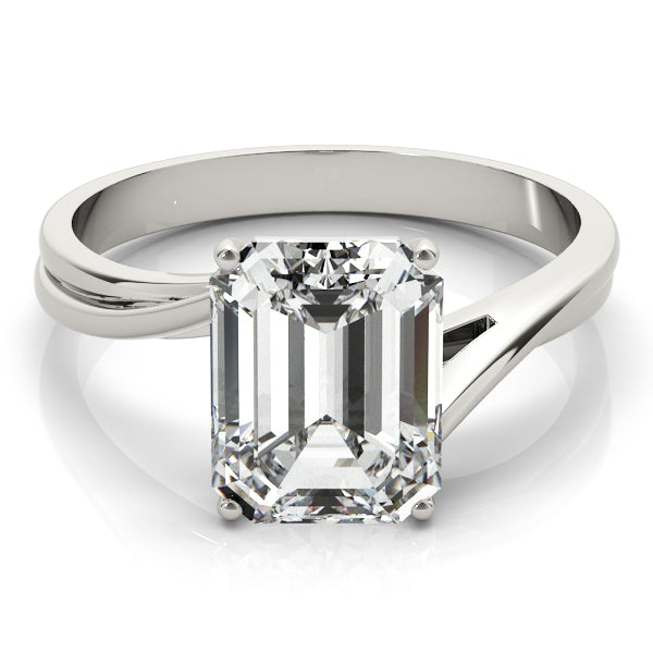 Hazel Emerald Diamond Solitaire Engagement Ring-VIRABYANI